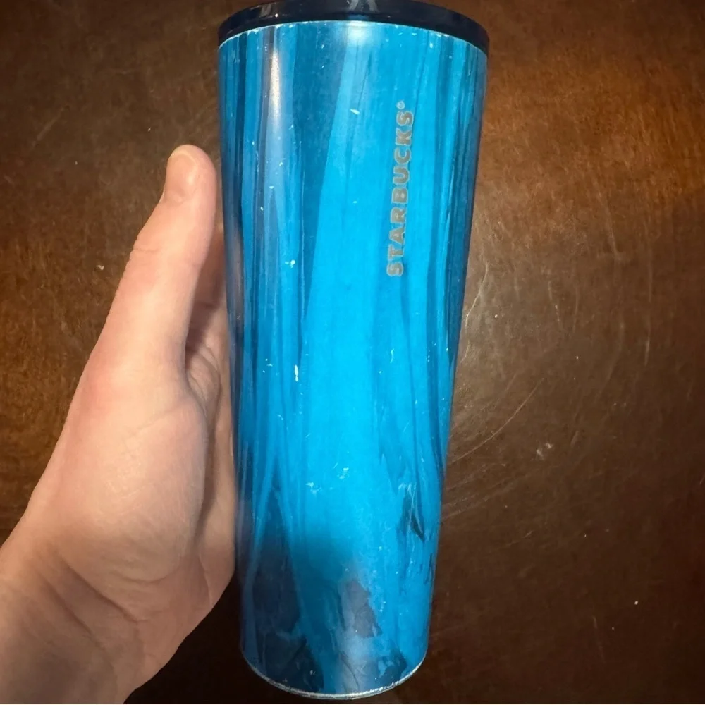 Starbucks Blue Marble Stainless Steel Tumbler 24 Oz Cold Cup Venti 2018 + More